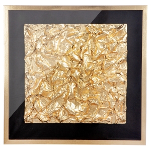 Wandobjekt "Gold im Quadrat"