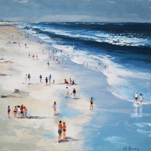 Wandbild "Menschen am Strand" auf Leinwand