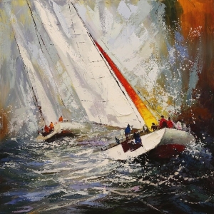 Wandbild "Segelsport - Regatta" auf Leinwand