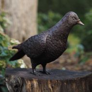 Bronzeskulptur "Aufmerksame Taube"