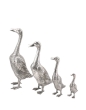 Bronzeskulptur "Entenfamilie" Silber