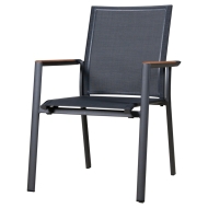 Zebra Stapelsessel graphit mit Teakholz