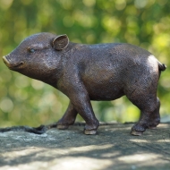 Bronzefigur Ferkel Schweinchen