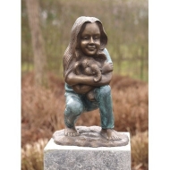 Bronzeskulptur "Christa mit ihrem Elefanten"