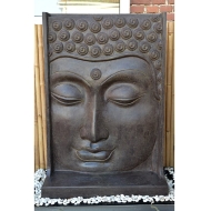 Wasserspiel "Buddha Kopf Relief" mit Sockel, 155cm