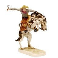 Broncho Buster nach Remington - Porzellan von Fürstenberg, handcoloriert-1