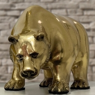 Bronzefigur "Bär - Börse" Gold Edition