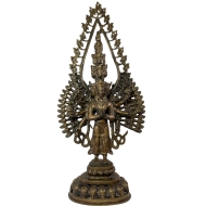 Frontansicht der Bronzefigur "Durga, Göttin der Vollkommenheit"