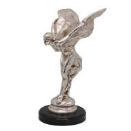 Bronzeskulptur "Emily - Spirit of Ecstasy, silber" auf Marmorsockel