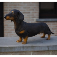 Bronzeskulptur "Dackel, koloriert"
