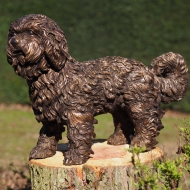 Bronzeskulptur "Hund - Labradoodle"