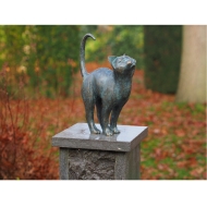 Bronzeskulptur "Streckende Katze"