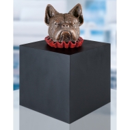 Beispielansicht der Bronzeskulptur "Hund im Würfel"