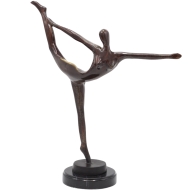 Bronzeskulptur "Moderne Tänzerin" auf Marmorsockel
