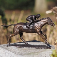 Bronzeskulptur "Jockey auf Pferd, klein"