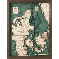 Cutting Brothers 3D-Holz-Wandkarte "Dänemark" - Größe S
