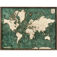 Cutting Brothers 3D-Holz-Wandkarte "Weltkarte"