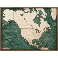 Cutting Brothers 3D-Holz-Wandkarte "Nordamerika"