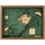 Cutting Brothers 3D-Holz-Wandkarte "Balearen" - Größe L