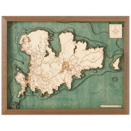 Cutting Brothers 3D-Holz-Wandkarte "Mykonos" - Größe L