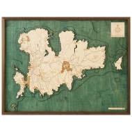 Cutting Brothers 3D-Holz-Wandkarte "Mykonos" - Größe L