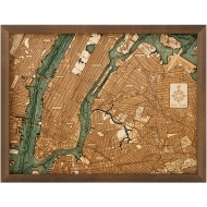 Cutting Brothers 3D-Holz-Wandkarte "New York" - Größe L