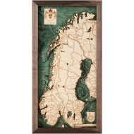 Cutting Brothers 3D-Holz-Wandkarte "Norwegen" - Größe M