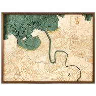 Cutting Brothers 3D-Holz-Wandkarte "San Sebastian" - Größe L