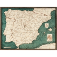 Cutting Brothers 3D-Holz-Wandkarte "Spanien"