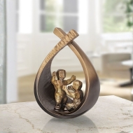 Edition Strassacker Bronzeskulptur "Geburt (2 Kinder)" - limitiert