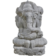Sitzender Ganesha aus Naturstein, 75cm
