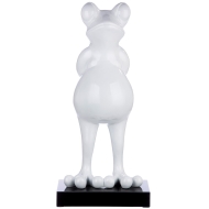 Skulptur "Frosch" auf Marmorsockel, weiß
