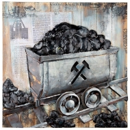 Metall - Wandbild "Minenlore" auf Holz