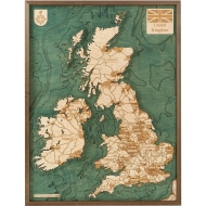 Cutting Brothers 3D-Holz-Wandkarte "Großbritannien"