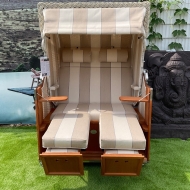 Sonnenpartner Gartenstrandkorb "Classic" 2-Sitzer in beige Halbliegemodell - Ausstellungsstück