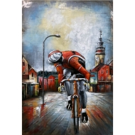 Metall - Wandbild "Radfahren durch die Stadt"