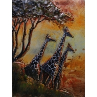 Metall - Wandbild "Elefantenmutter mit Babys"