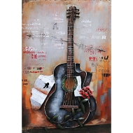 Metall - Wandbild Gitarre.