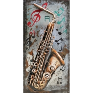 Metall - Wandbild "Saxophon"