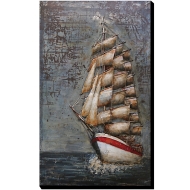 Metall - Wandbild "Segelschiff - Dreimaster"