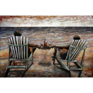 Metall - Wandbild "Meerblick - Pärchen am Strand"