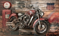 Metall - Wandbild "Rotes Motorrad - Beast"