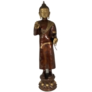 Stehender Buddha aus Messing - Einzelstück - 83,5cm