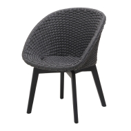 Cane-line Peacock Armlehnstuhl in dunkelgrau / Aluminiumbeine - Ausstellungsstück