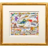 Wandbild "Nagano in 98" 3D, gerahmt, Siebdruck von James Rizzi