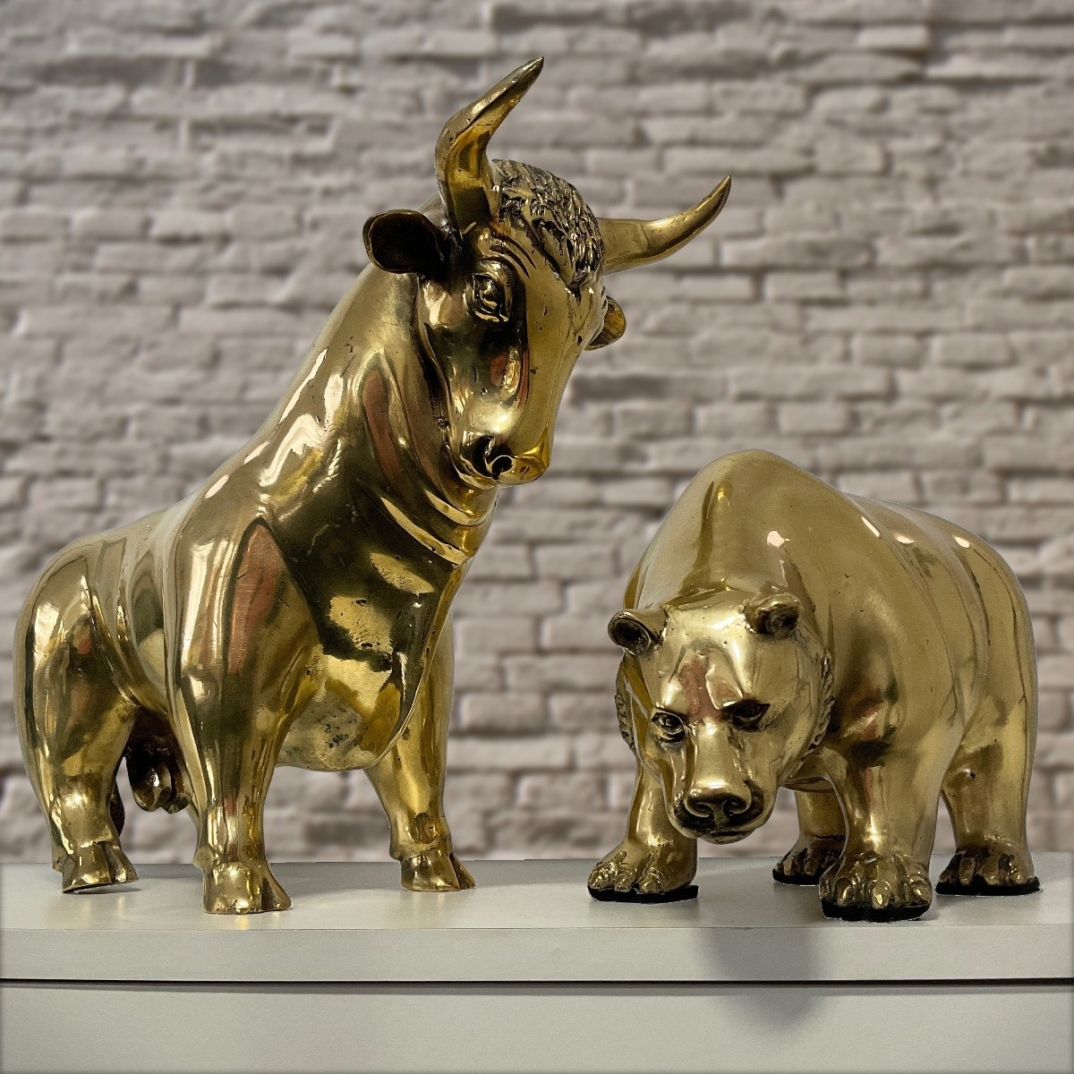 Bronzefigur Bulle und Bär - Börse Gold Edition
