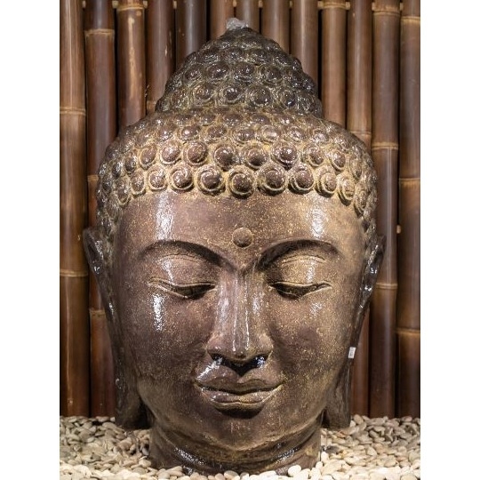 Buddha - Kopf als Wasserspeier - Komplettset, 75cm