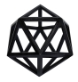 Authentic Models Platonische Form "Icosahedron" schwarz AR039B