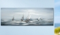 Wandbild "Silber Regatta" mit Aluminium - handgemalt