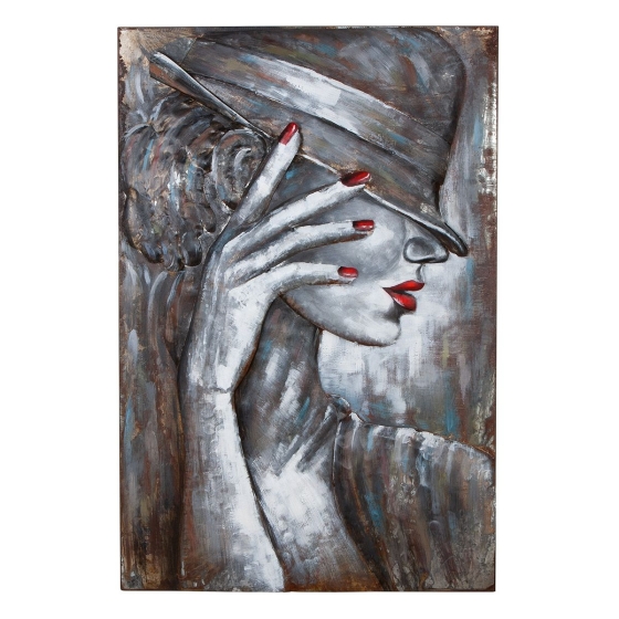 Metall-Wandbild – “Casablanca – Ilsa – Silhouette” | Ausdrucksstarke Eleganz in 3D